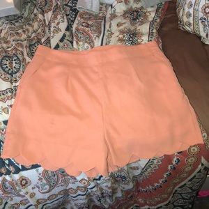 Orange Scalloped Shorts